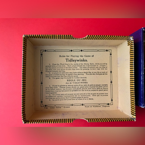 Tidleywinks Vintage Game Box - Teal & Yellow - Picture 3 of 5